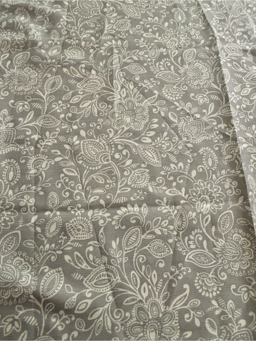 Light Gray Floral Shower Curtain
